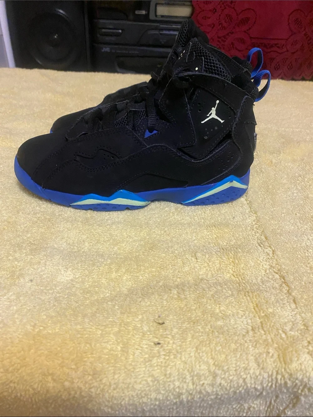 Jordan Kids' Black and Blue High-Top Sneakers